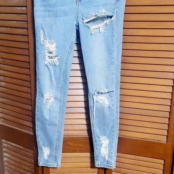 Wax Jean Butt I Love You  Women's High Waisted Distressed Skinny Jeans - Sz 5. - Picture 2 of 7